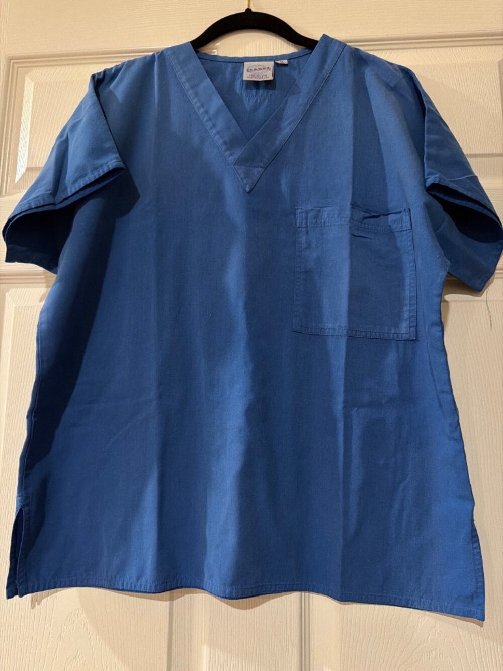 S.C.R.U.B.S. Unisex Blue V-Neck Scrub Top With Pocket Size M
